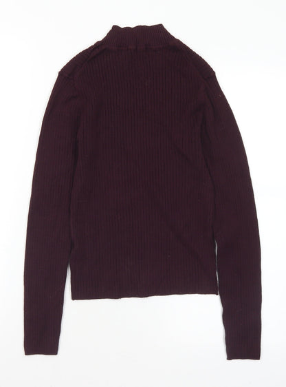 Primark Womens Purple Mock Neck  Viscose Pullover Jumper Size 10   - 10-12