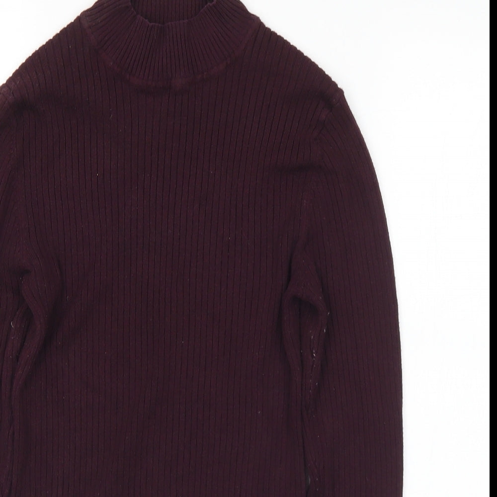Primark Womens Purple Mock Neck  Viscose Pullover Jumper Size 10   - 10-12