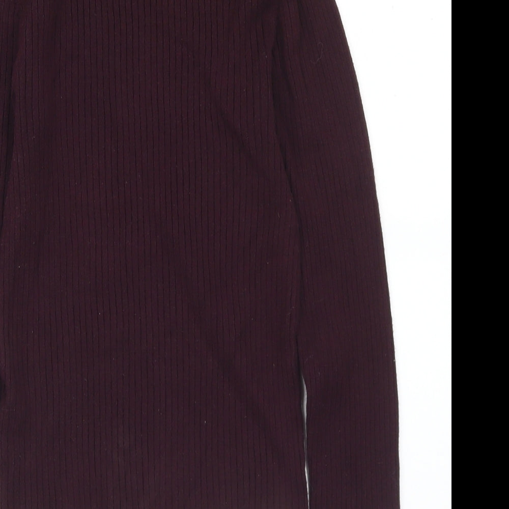 Primark Womens Purple Mock Neck  Viscose Pullover Jumper Size 10   - 10-12