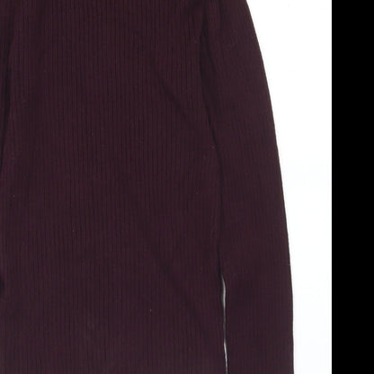 Primark Womens Purple Mock Neck  Viscose Pullover Jumper Size 10   - 10-12