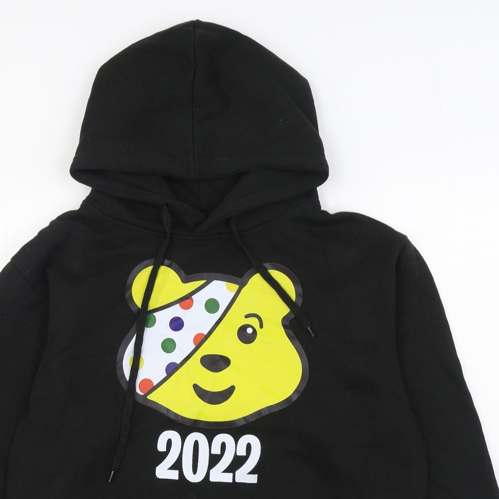 Uneek Mens Black  Cotton Pullover Hoodie Size S