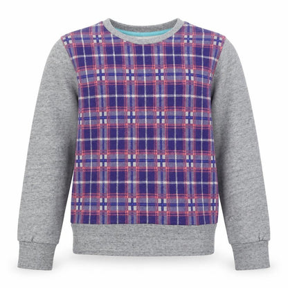 Johnnie b Boys Grey Plaid Cotton Pullover Sweatshirt Size 11-12 Years  Pullover