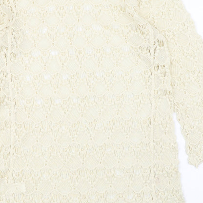Mirumi Womens Ivory Boat Neck  100% Cotton Pullover Jumper Size M