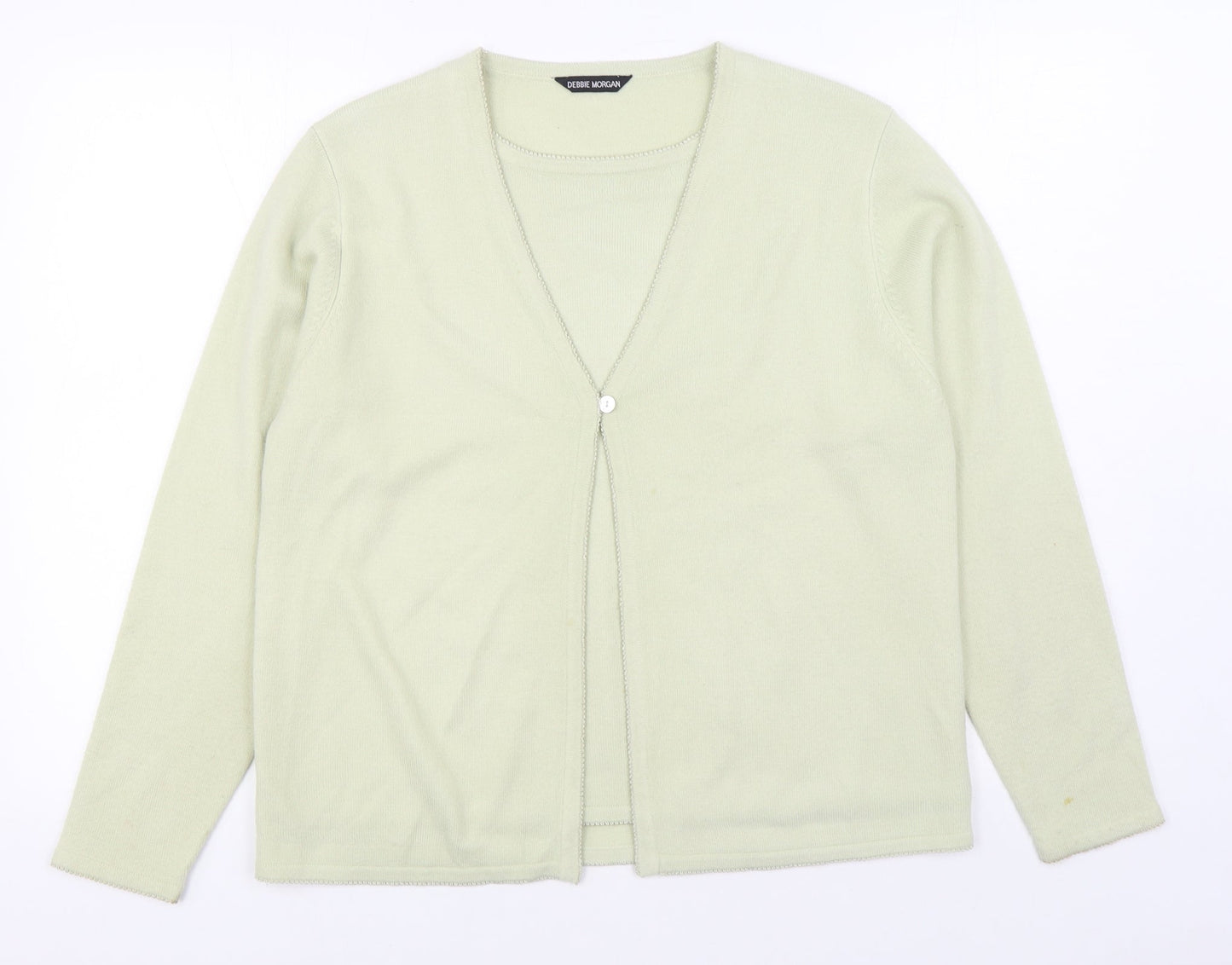 Womens UK Size S Debbie Morgan Beige Cardigan Jumper