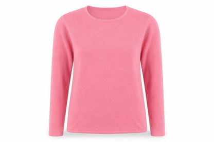 Bonmarché Womens Pink Round Neck Acrylic Pullover Jumper Size M
