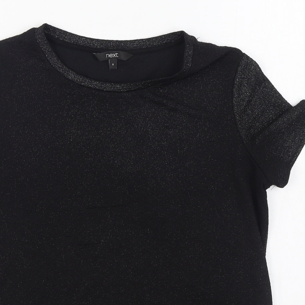 Womens UK Size 8 NEXT Black Basic T-Shirt