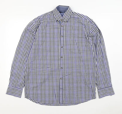 Mens UK Size M Pretend Blue  Button-Up Long Sleeve Casual Shirt