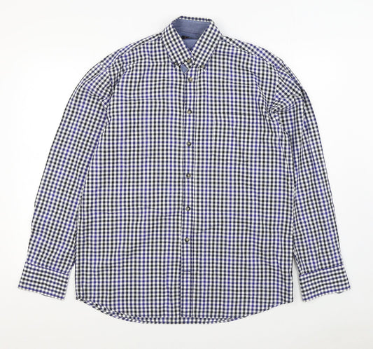 Mens UK Size M Pretend Blue  Button-Up Long Sleeve Casual Shirt