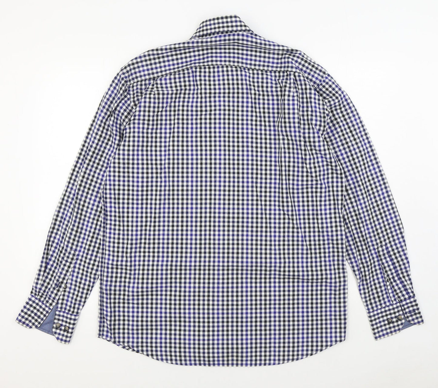 Mens UK Size M Pretend Blue  Button-Up Long Sleeve Casual Shirt