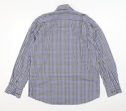 Mens UK Size M Pretend Blue  Button-Up Long Sleeve Casual Shirt