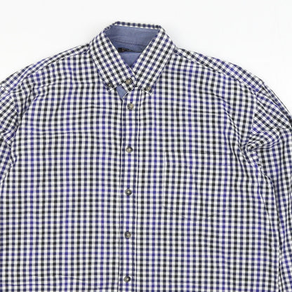 Mens UK Size M Pretend Blue  Button-Up Long Sleeve Casual Shirt