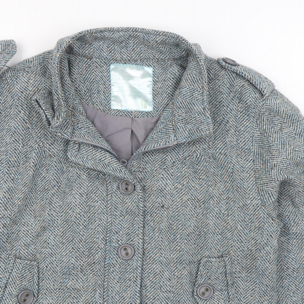 E-vie Womens Blue   Jacket  Size 18  Button