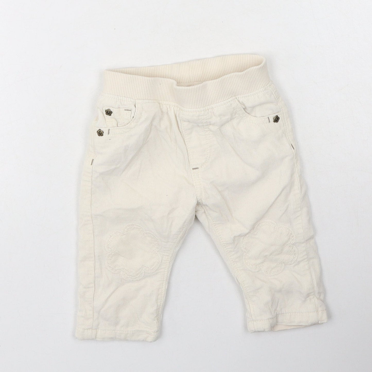 Marks and Spencer Girls Beige  Cotton Cargo Trousers Size 3-6 Months