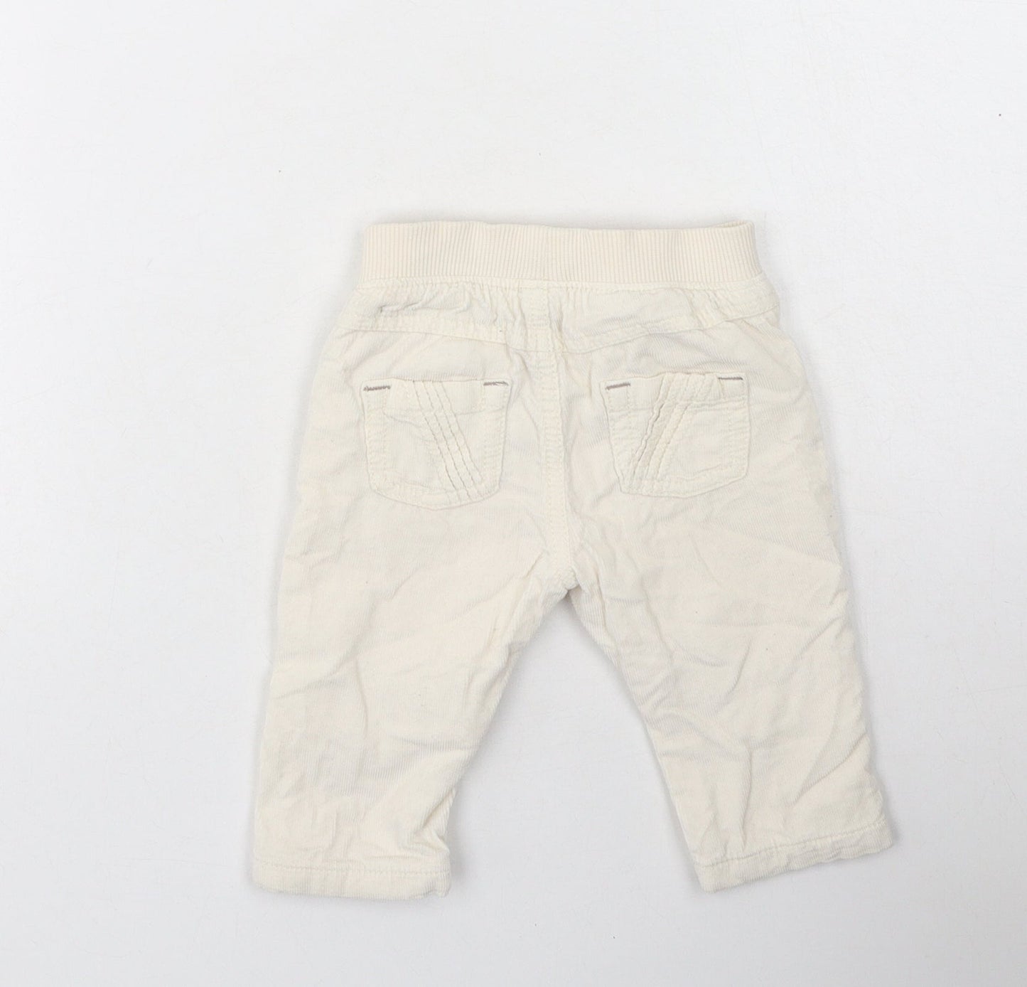 Marks and Spencer Girls Beige  Cotton Cargo Trousers Size 3-6 Months
