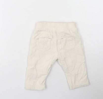 Marks and Spencer Girls Beige  Cotton Cargo Trousers Size 3-6 Months