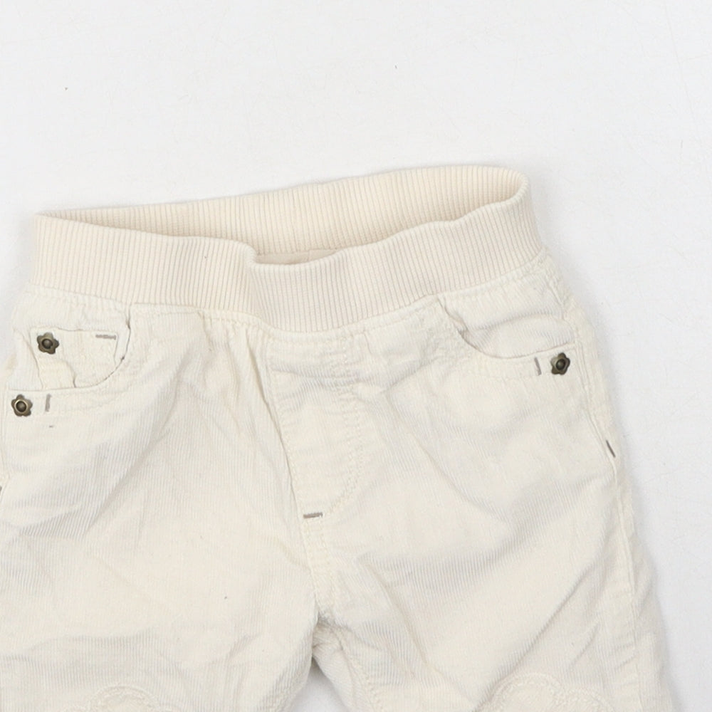 Marks and Spencer Girls Beige  Cotton Cargo Trousers Size 3-6 Months
