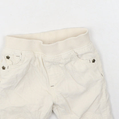 Marks and Spencer Girls Beige  Cotton Cargo Trousers Size 3-6 Months