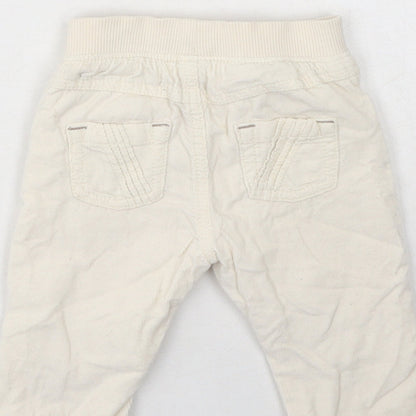 Marks and Spencer Girls Beige  Cotton Cargo Trousers Size 3-6 Months