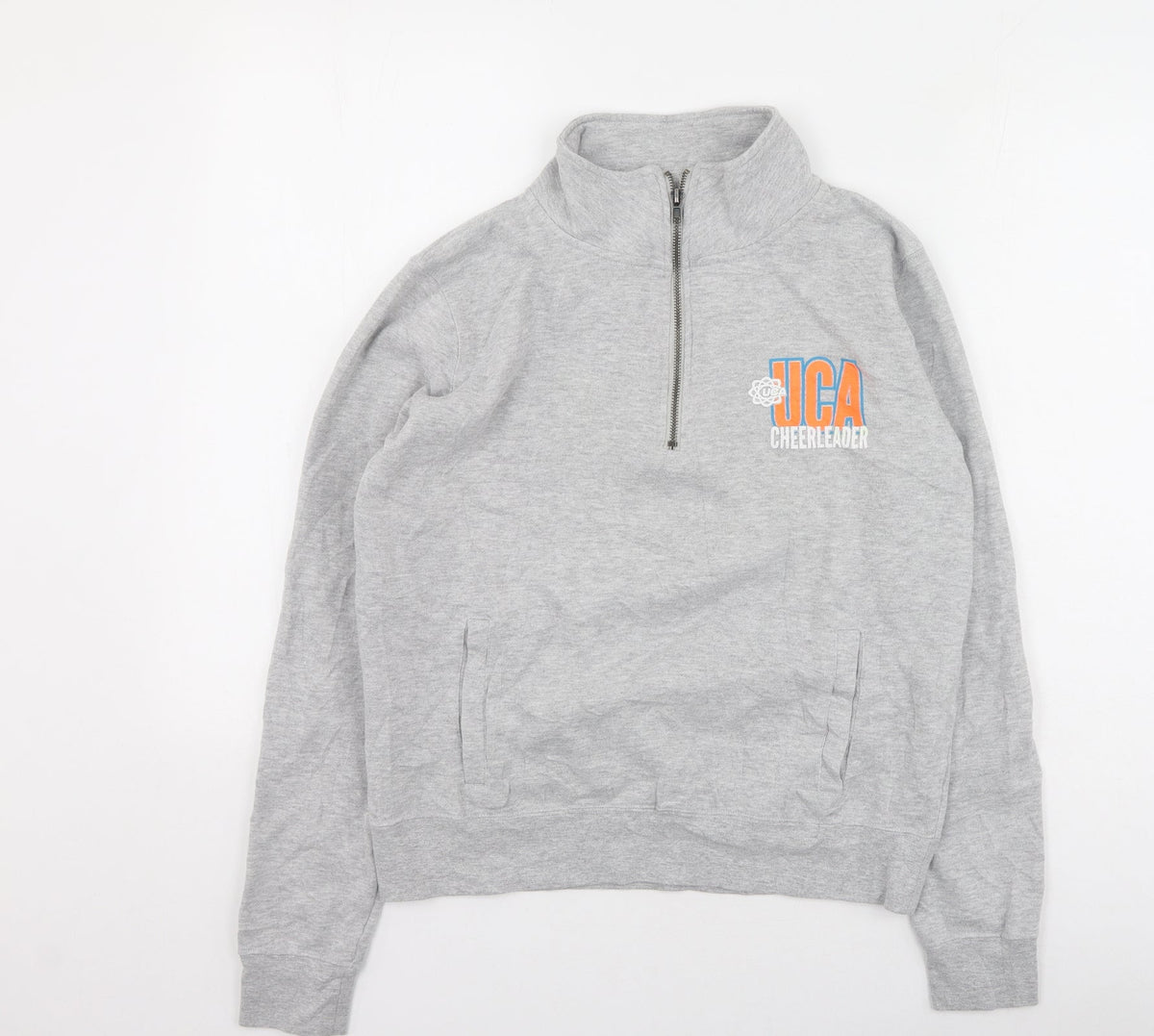 Varsity Womens Grey  Cotton Pullover Sweatshirt Size L