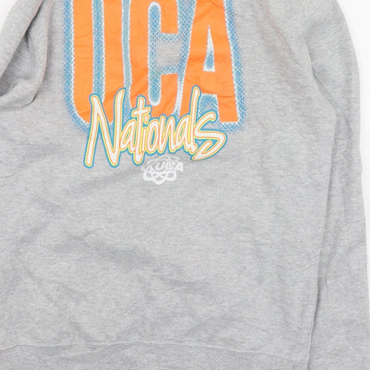 Varsity Womens Grey  Cotton Pullover Sweatshirt Size L