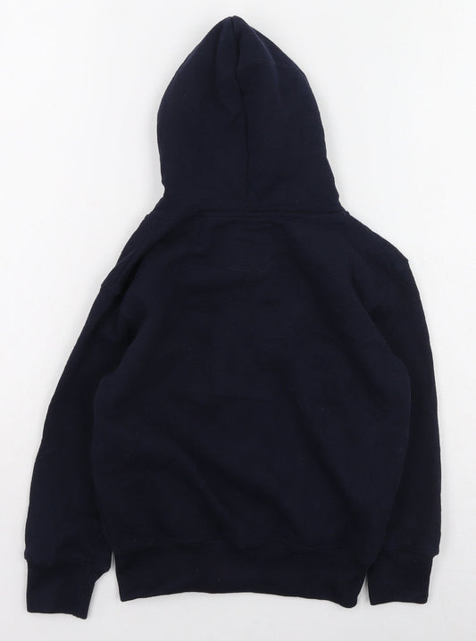 MALIKA Boys Blue Round Neck  Cotton Full Zip Jumper Size 5-6 Years