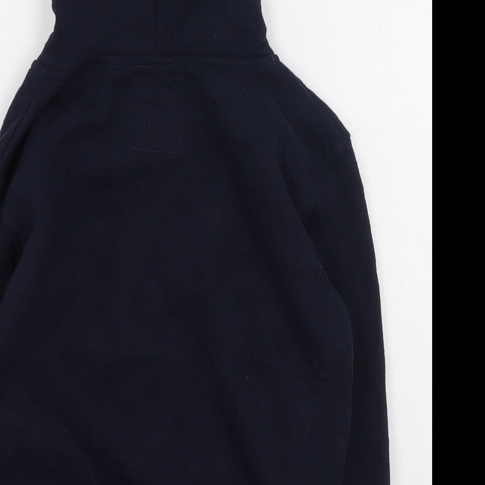 MALIKA Boys Blue Round Neck  Cotton Full Zip Jumper Size 5-6 Years