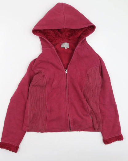 Womens UK Size M Marks and Spencer Red Full Zip Jumper