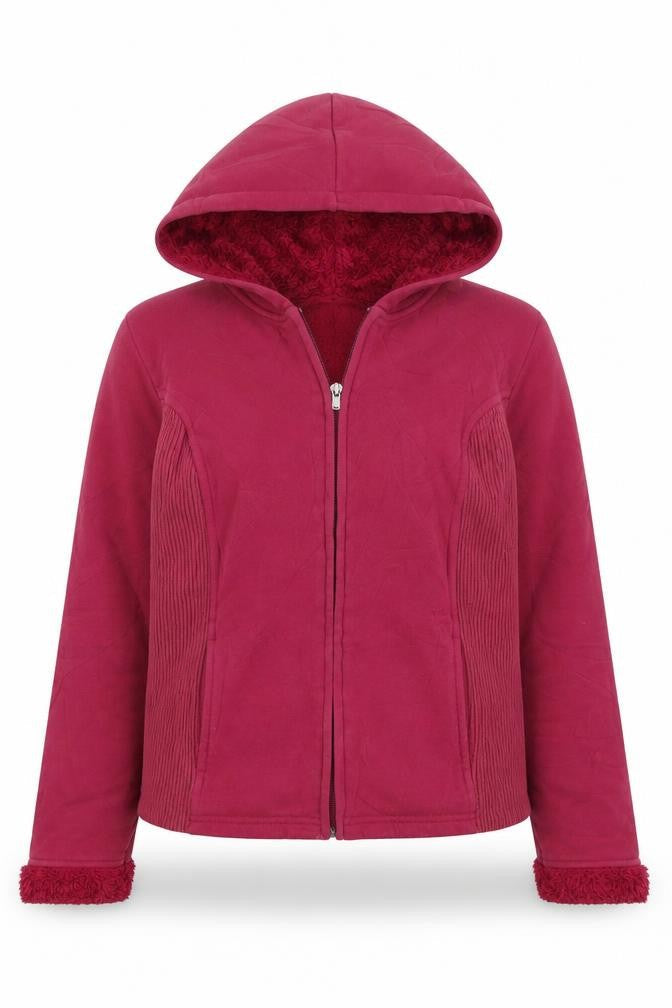 Womens UK Size M Marks and Spencer Red Full Zip Jumper
