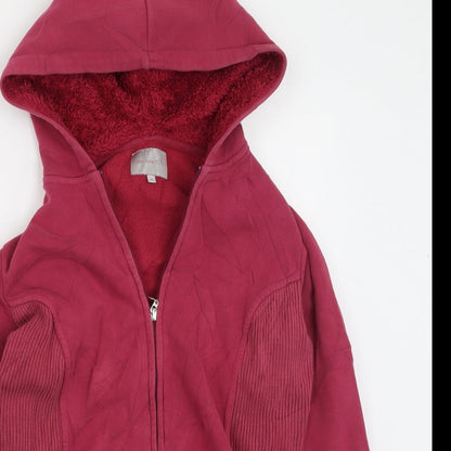 Womens UK Size M Marks and Spencer Red Full Zip Jumper