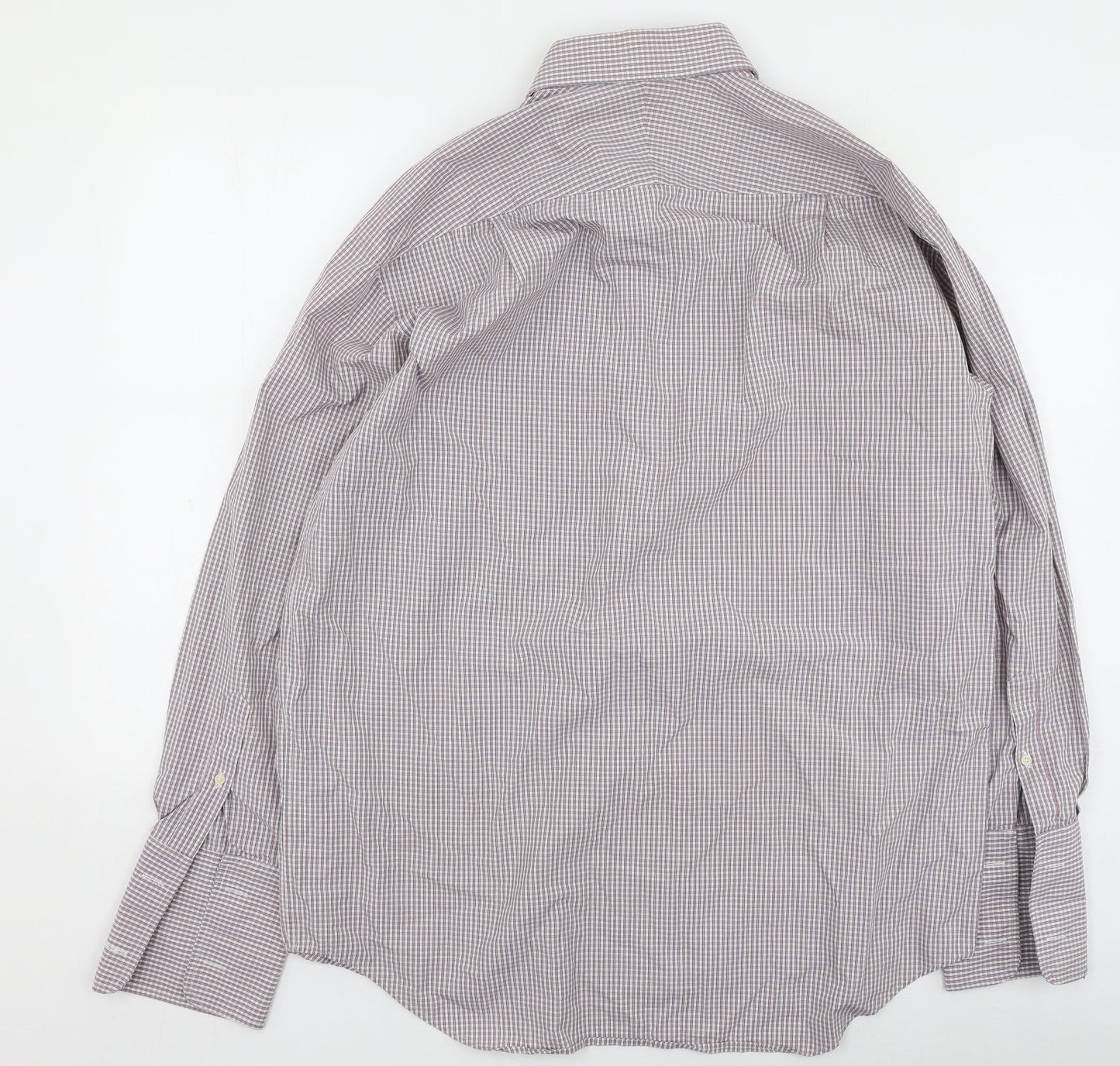 Savile Row Mens Multicoloured Plaid Cotton  Button-Up Size 42 Collared