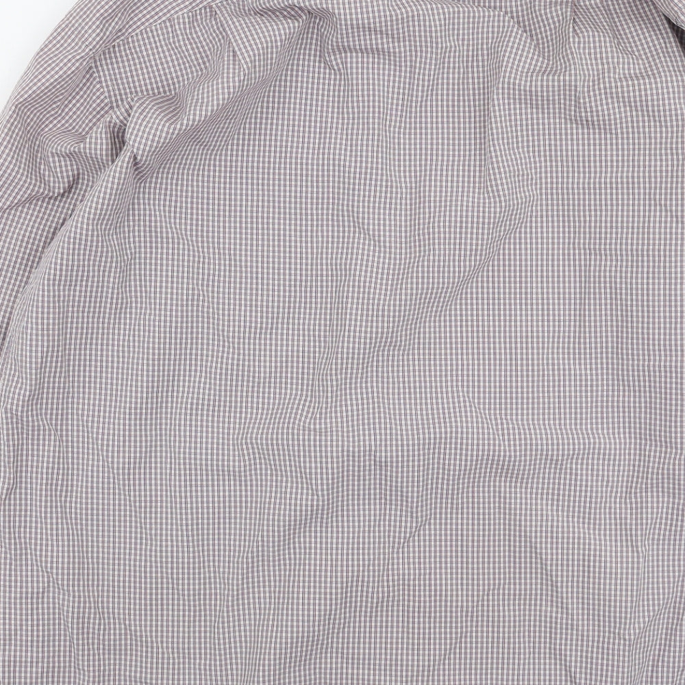 Savile Row Mens Multicoloured Plaid Cotton  Button-Up Size 42 Collared