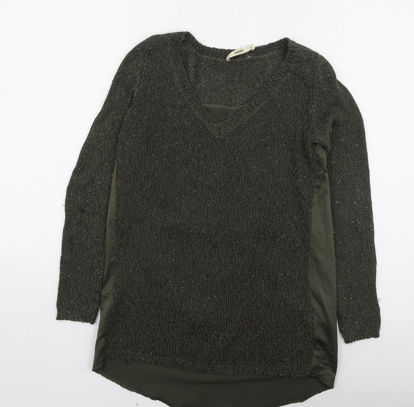 Womens UK Size XS Oasis Green Pullover Jumper