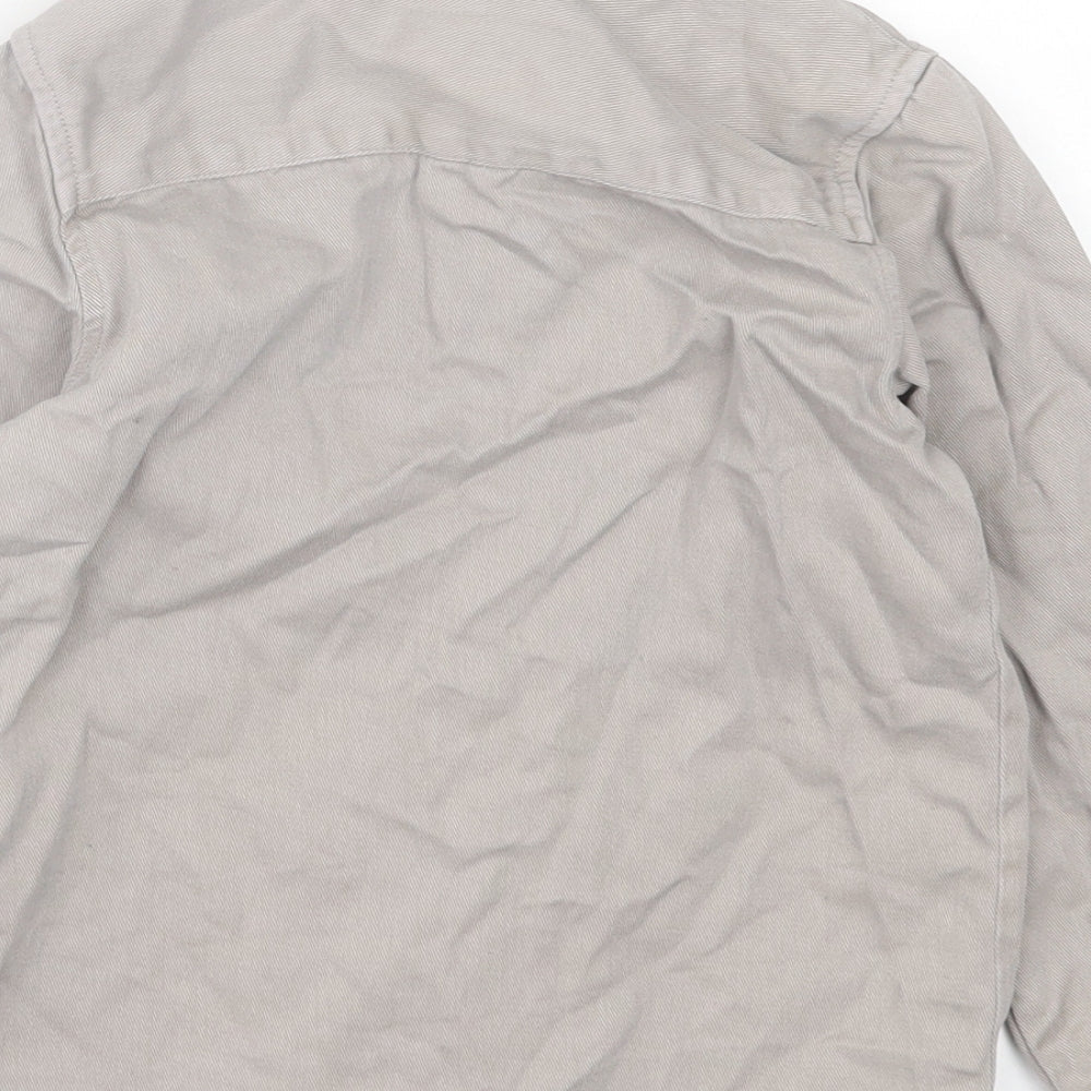 River Island Boys Grey  Cotton Basic Button-Up Size 4-5 Years Collared Button
