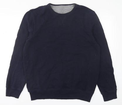 Modern Essentials  Mens Blue  Cotton Pullover Sweatshirt Size M
