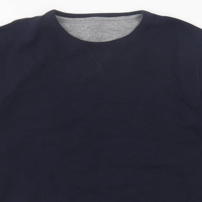 Modern Essentials  Mens Blue  Cotton Pullover Sweatshirt Size M