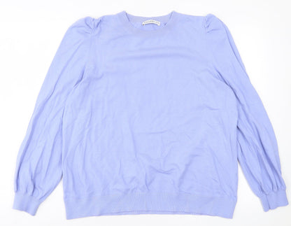 Gallery Womens Purple Crew Neck  Viscose Pullover Jumper Size XL