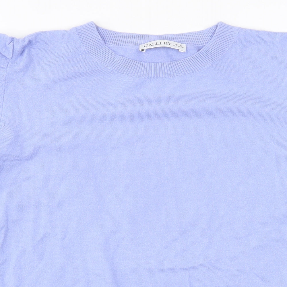 Gallery Womens Purple Crew Neck  Viscose Pullover Jumper Size XL