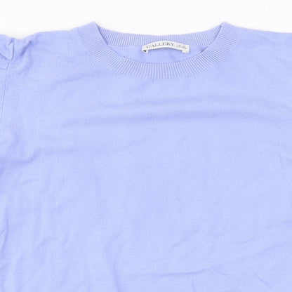 Gallery Womens Purple Crew Neck  Viscose Pullover Jumper Size XL