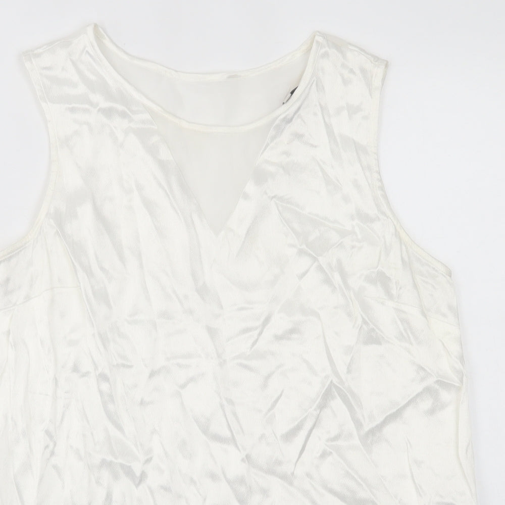 Womens UK Size 12 NEXT White Basic Tank
