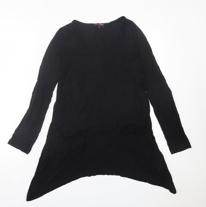 Papaya Womens Black  Viscose A-Line  Size 10  Crew Neck Pullover