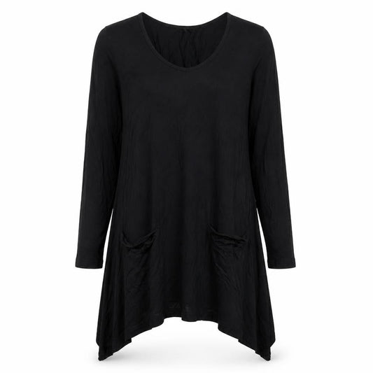 Papaya Womens Black  Viscose A-Line  Size 10  Crew Neck Pullover