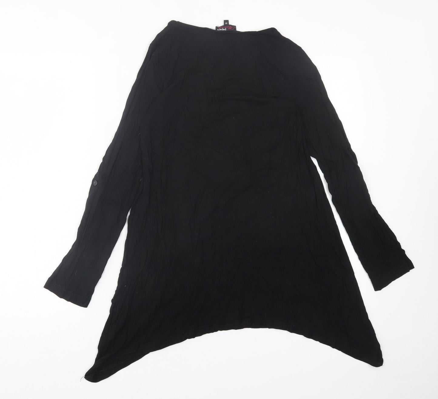 Papaya Womens Black  Viscose A-Line  Size 10  Crew Neck Pullover