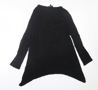 Papaya Womens Black  Viscose A-Line  Size 10  Crew Neck Pullover