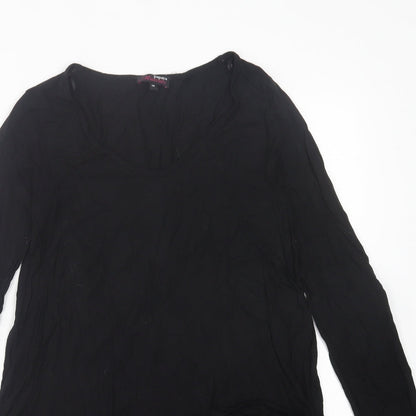 Papaya Womens Black  Viscose A-Line  Size 10  Crew Neck Pullover
