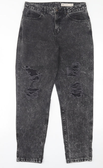 ASOS Womens Black  Cotton Straight Jeans Size 28 in L32 in Regular Button