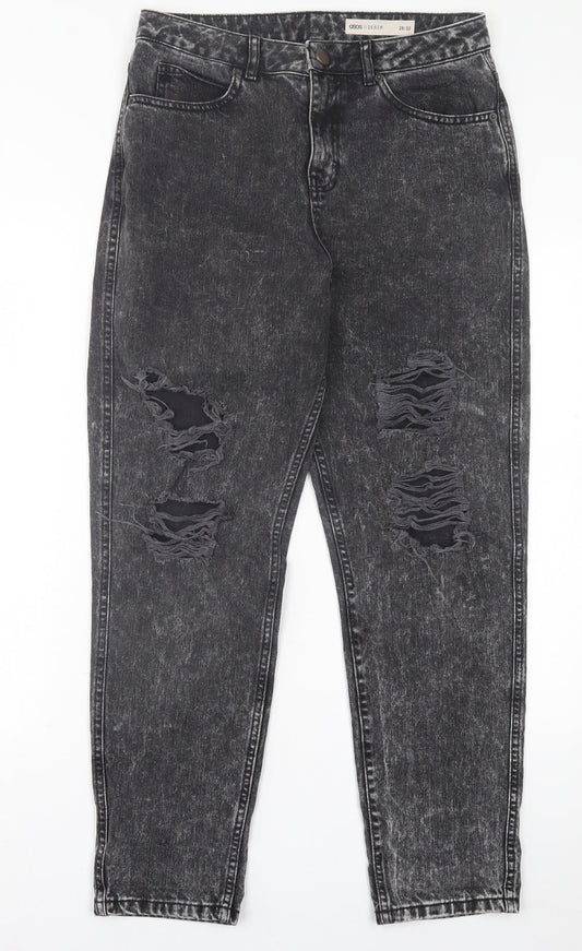 ASOS Womens Black  Cotton Straight Jeans Size 28 in L32 in Regular Button