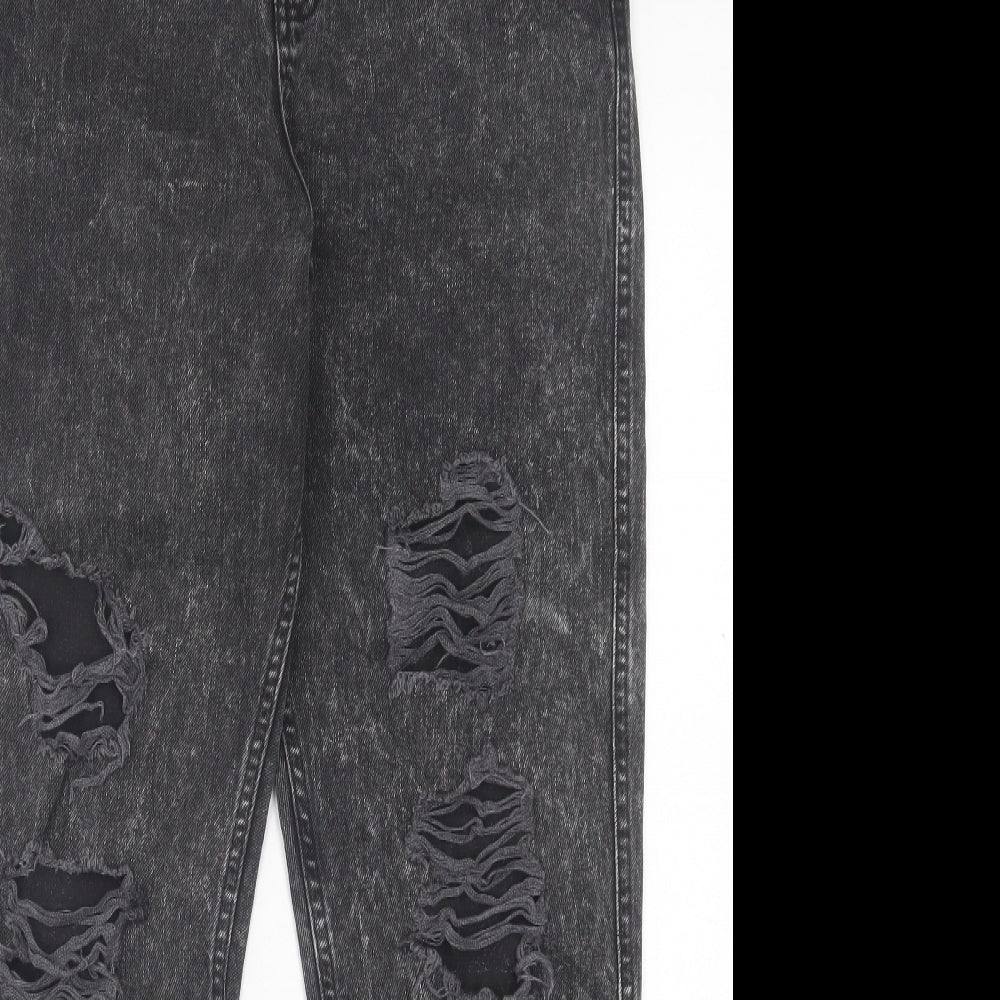 ASOS Womens Black  Cotton Straight Jeans Size 28 in L32 in Regular Button