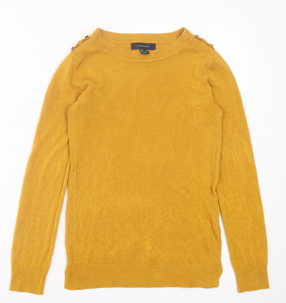 Atmosphere Womens Yellow Crew Neck  Acrylic Pullover Jumper Size 6