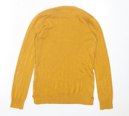 Atmosphere Womens Yellow Crew Neck  Acrylic Pullover Jumper Size 6