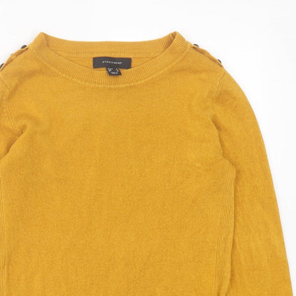 Atmosphere Womens Yellow Crew Neck  Acrylic Pullover Jumper Size 6